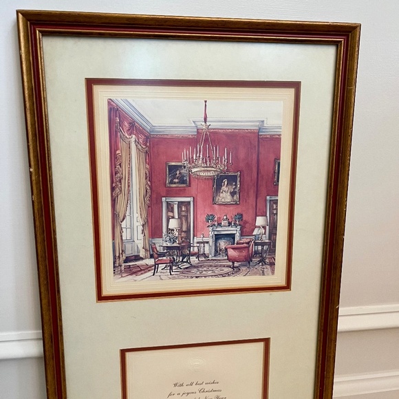Ronald Reagan White House Embossed Christmas Card 1982 Framed - Picture 4 of 7